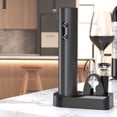 thumbnail image 3 of Electric Wine Opener Set, Electric Wine Bottle Opener with Storage Base/Wine Aerator Pourer/Foil Cutter/Wine Stopper (Black, Battery Operated, 4 x AA Batteries Not Included), 3 of 5