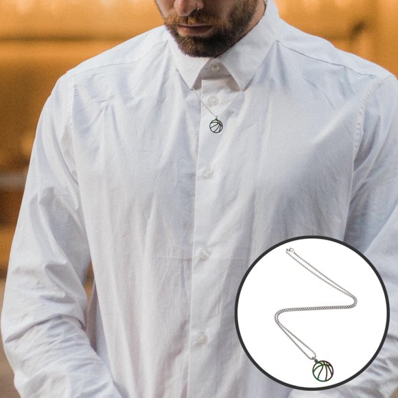 YSNOOWE Collar De Inoxidable Con Colgante De Baloncesto Multicolor Para