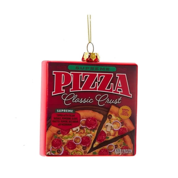 Classic Crust FROZEN PIZZA Glass Christmas Ornament, by Kurt Adler