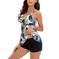 thumbnail image 4 of Avamo Women 2 Piece Tankini Swimsuit Set Floral Print Beachwear Bathing Suit V Neck Swimwear, 4 of 6