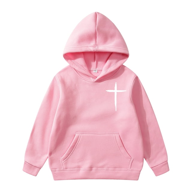 GDREDA Chandails en Molleton pour Enfants à Manches Longues avec Poche, Veste à Capuche Rose, 4-5 Ans