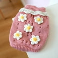 thumbnail image 1 of Suéter cálido y cómodo para perros y gatos, ropa para otoño e invierno, suéter con flores, 1 of 6