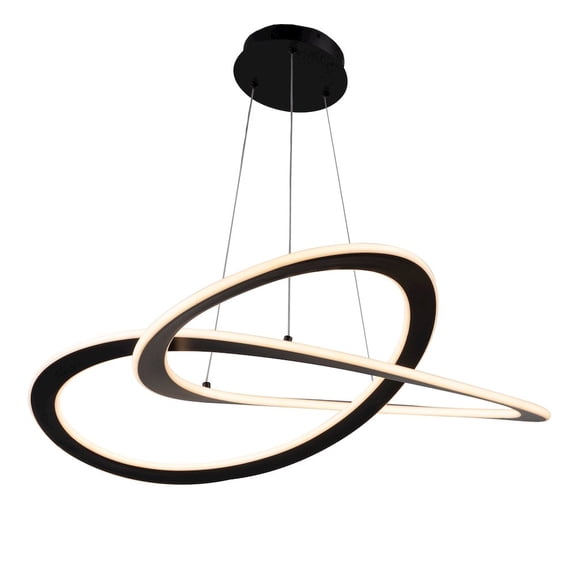 Artcraft Lighting Wave Collection Integrated LED Chandelier, Black