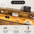 thumbnail image 5 of GUNAITO King Bed Frame with Storage Headboard, 2 Drawers Platform LED Bed Frame with USB Ports & Outlets Brown, 5 of 10