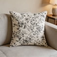 thumbnail image 3 of Bomd Blue Pillow Covers 18x18, Blue and Cream Floral Chinoiserie Throw Pillows, Vintage Rustic Toile Flower Decorative Pillow Cases, Outdoor Chinoiserie Decor Cushion Case for Couch Bed Sofa, 3 of 6