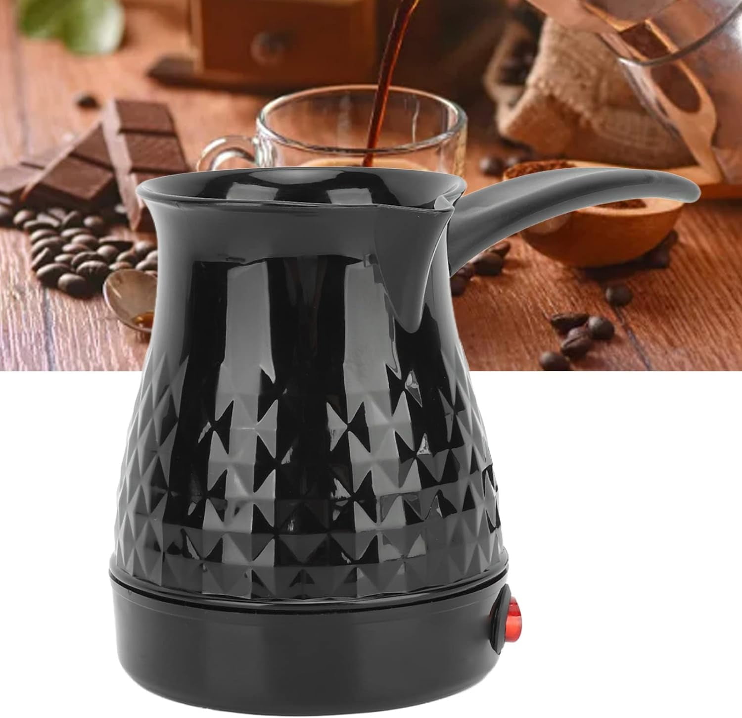 DJH-Electric Percolator Coffee Pot, Stainless Steel Coffee Maker with Keep Warm, Insulated Coffee Carafe Pitcher with Removable Handle, Easy Pour Spout-1
