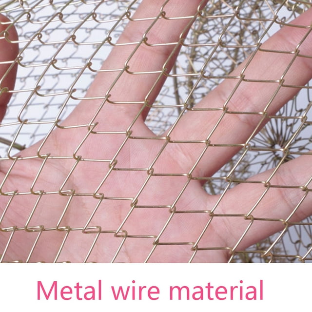 pitrice Lobster Mesh Fishing Net Prawn Crab Cage Folding Trap Net Foldable Metal Wire Fish Shrimp Basket