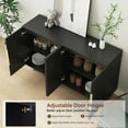 thumbnail image 3 of Resenkos Modern Buffet Cabinet with Storage, Fluted Sideboard, Adjustable Shelves, Credenza, Accent Cabinet Console Table - Black, 3 of 20