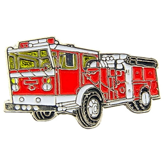 Fire & EMS, Truck - Original Artwork, Expertly Designed PIN Red - 1"
