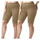 thumbnail image 1 of Pantalones de yoga de 2 piezas para mujer, de poliéster, con cintura elástica y color liso., 1 of 7