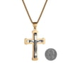 thumbnail image 2 of HZMAN Men's Jesus Stainless Steel Pendant Necklace Cross, 22 + 2 Inch Chain（Gold）, 2 of 6