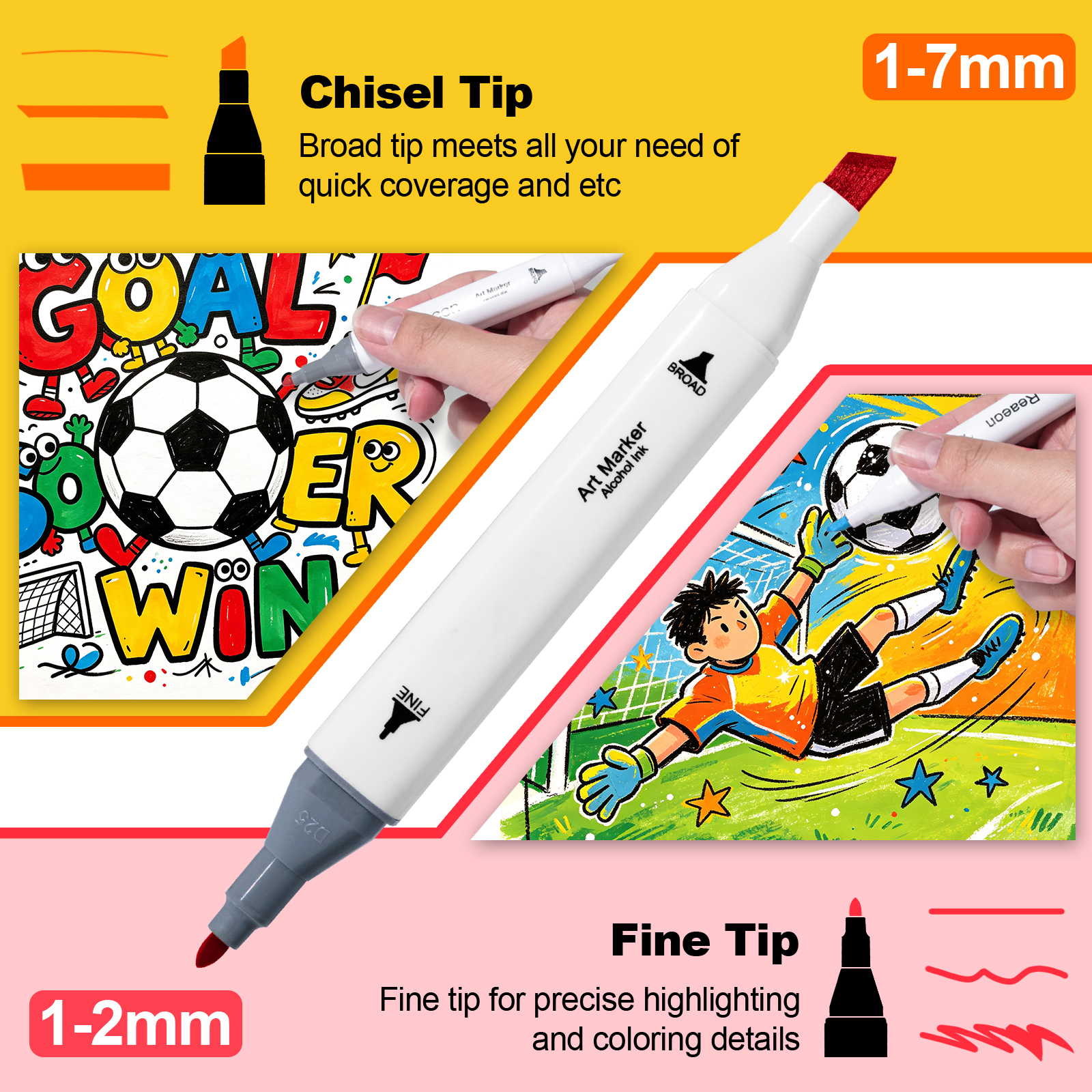 Rongyman 80-Color Alcohol Markers Dual Tip Set photo 3