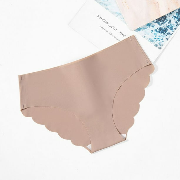 TrowBridge bragas de borde ondulado para mujer, ropa interior sin costuras, lencería transpirable, calzoncillos cómodos, bragas de satén sedoso, gran oferta