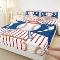 thumbnail image 3 of Feelyou Baseball Gaming Teens Twin Sheet Sets, Red Blue Lines Bedding, 3pcs, 3 of 7