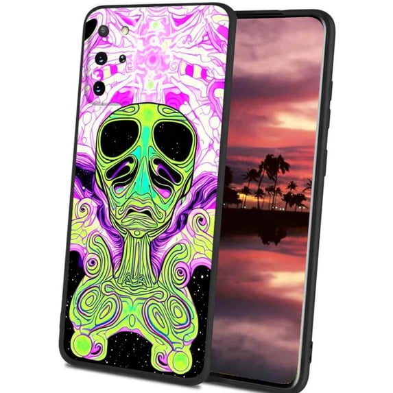 Compatible with Samsung Galaxy S20+ Plus Phone Case, Psychedelic-Trippy-Alien-Art-Visuals-Colours25 Case Men Women, Flexible Silicone Shockproof Case for Samsung Galaxy S20+ Plus