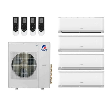 

Gree 51 000 Btu 21 Seer 4-Zone Ductless Mini Split System - 9K-12K-12K-18K - MULTI42HP230V1CO-VIR09HP-(2) VIR12HP-VIR18HP