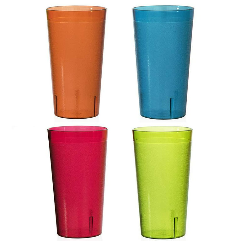 16OZ Clear Cafe Cup Restaurant Tumbler Drink Cups Plastic Break Resistant  Drinking Glasses Bar Accessories Kitchen 4/6/10pcs
