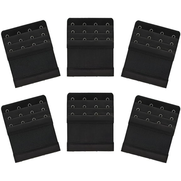 TELOLY Women'S Soft Comfortable Elastic Bra Extenders Bra Extension Strap 4 Hook 3 Row Bra Extender Band