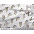 thumbnail image 2 of Soimoi Poly Georgette Fabric Leaves & Floral Block Print Sewing Fabric Yard 52 Inch Wide, 2 of 3