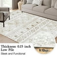 thumbnail image 5 of Khaki Boho 6x9 Area Rugs, Washable Kitchen Entry Rug Non Slip, Ultra Soft Print Distressed Geometric Low-Pile Throw Carpet for Bedroom Nursery Dorm Decor, 5 of 6