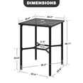 thumbnail image 4 of Nuu Garden Outdoor Height Bar Table, 28" Square Patio Bistro Table with 1.57" Umbrella Hole and Mesh Metal Tabletop, Powder-Coated Metal Outside Furniture, Black with Gold Spekles, 4 of 5
