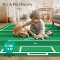 thumbnail image 4 of ODIKA 9'x12' Washable Area Rug Non-Slip, Chair-Friendly Field Pitch Grid Border Interactive Velvet Practice Football Soccer Refined for Dining Room, Basement, Large Office, 4 of 7