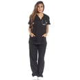 thumbnail image 2 of Conjuntos de uniforme médico para mujer Uniformes médicos de seis bolsillos (cuello en V con pantalón cargo), 2 of 5