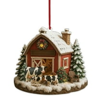 Personalized Chicken Christmas Ornament, 2D Acrylic Farm Ornament for Chicken Lovers, Custom Farmhouse Tree Decor Gift for Farmers, Family & Chicken House Owners