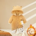 thumbnail image 2 of DHFJKG Baby Unisex Animals Bunting Bodysuit With Ears Hood Thick Fuzzy Lining Long Sleeve Button Down Jumpsuits For Boys Girls 0-24 Months Home Relaxation Winter Warm Soft One-Pieces, 2 of 3