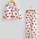 thumbnail image 1 of Conjunto de pijamas de seda de manga larga para niños y niñas, ropa de casa Unisex, traje de dormir de satén de Navidad, otoño, 1 of 4