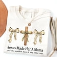 thumbnail image 2 of Camo Coquette Christian Mama T-Shirt – Jesus Made Her A Mama Graphic Tee, Duck Hunting Camo Faith Shirt for Women, 2 of 7