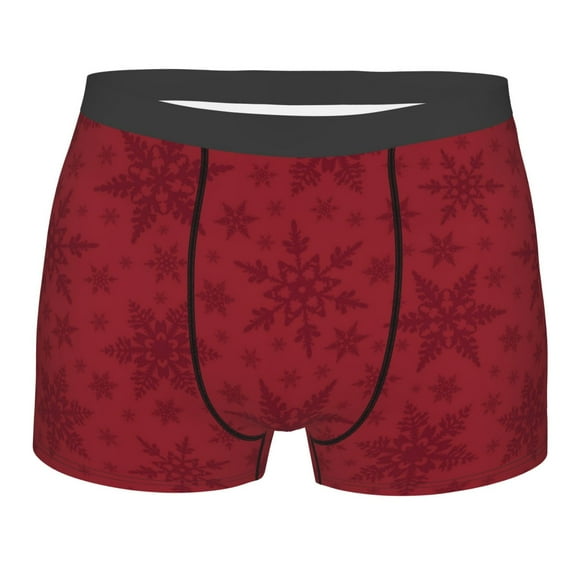 Naloa Christmas Red Snowflakes Print Mens Underwear - Boxers for Men, Classic Briefs for Men
