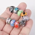 thumbnail image 4 of U8MO 5pcs 14x9mm Murano Lampwork Glass Handmade European Charms Big Hole Beads DIY-22# Peacock Green, 4 of 9
