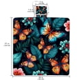 thumbnail image 2 of Butterfly Canvas Picnic Blanket Waterproof Outdoor Extra Large for Family Beach Hiking Camping - Foldable and Portable Mat with Carry Handle - Durable, Easy to Clean, Lightweight., 2 of 6