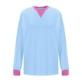 thumbnail image 6 of Tumotour Color Block Sweatshirts for Women Crewneck Long Sleeve Oversized Pullover Tops Casual Fall Outfits, 6 of 6