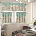 thumbnail image 2 of Green Groovy Flower Kitchen Window Tier Curtain and Valance 3 Pcs,Colorful Boho Hippie Floral Window Curtain for Bedroom，Living Room，Coffee Shop Decor S, 2 of 6