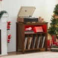 thumbnail image 7 of Joaxswe Large Record Player Table with Vinyl Storage, Record Player Stand with Charging Station & USB Ports, Turntable Stand with Wood Legs for Living Room, 7 of 7