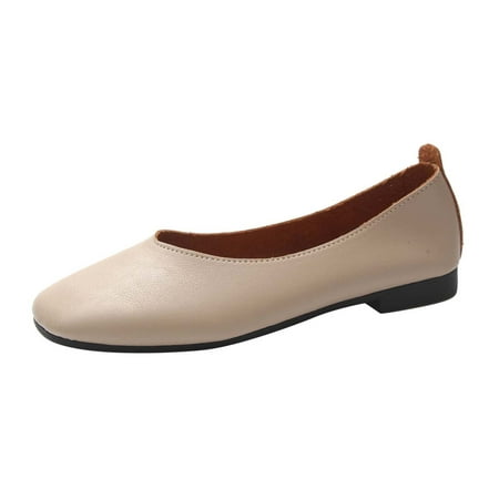 

GNEIKDEING Spring And Summer Women Casual Shoes Low Heel Shallow Mouth Soft Sole Solid Color Comfortable Flat Bottom Gift on Clearance