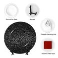 thumbnail image 4 of Balery Black And White Dotted Print Bone China Decorative Plate Ceramic Dinner Plates Art Crafts with Display Stand-10in, 4 of 6