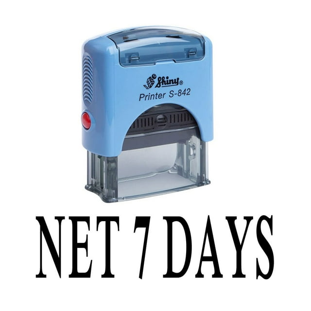 NET 7 DAYS Self Inking Rubber Stamp Office Stationary Custom Shiny Stamp