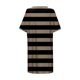 thumbnail image 4 of Vestido informal de verano con estampado de rayas para mujer - Vestido de playa holgado de manga corta y cuello redondo con bolsillos - Mezcla transpirable hasta la rodilla, 4 of 4