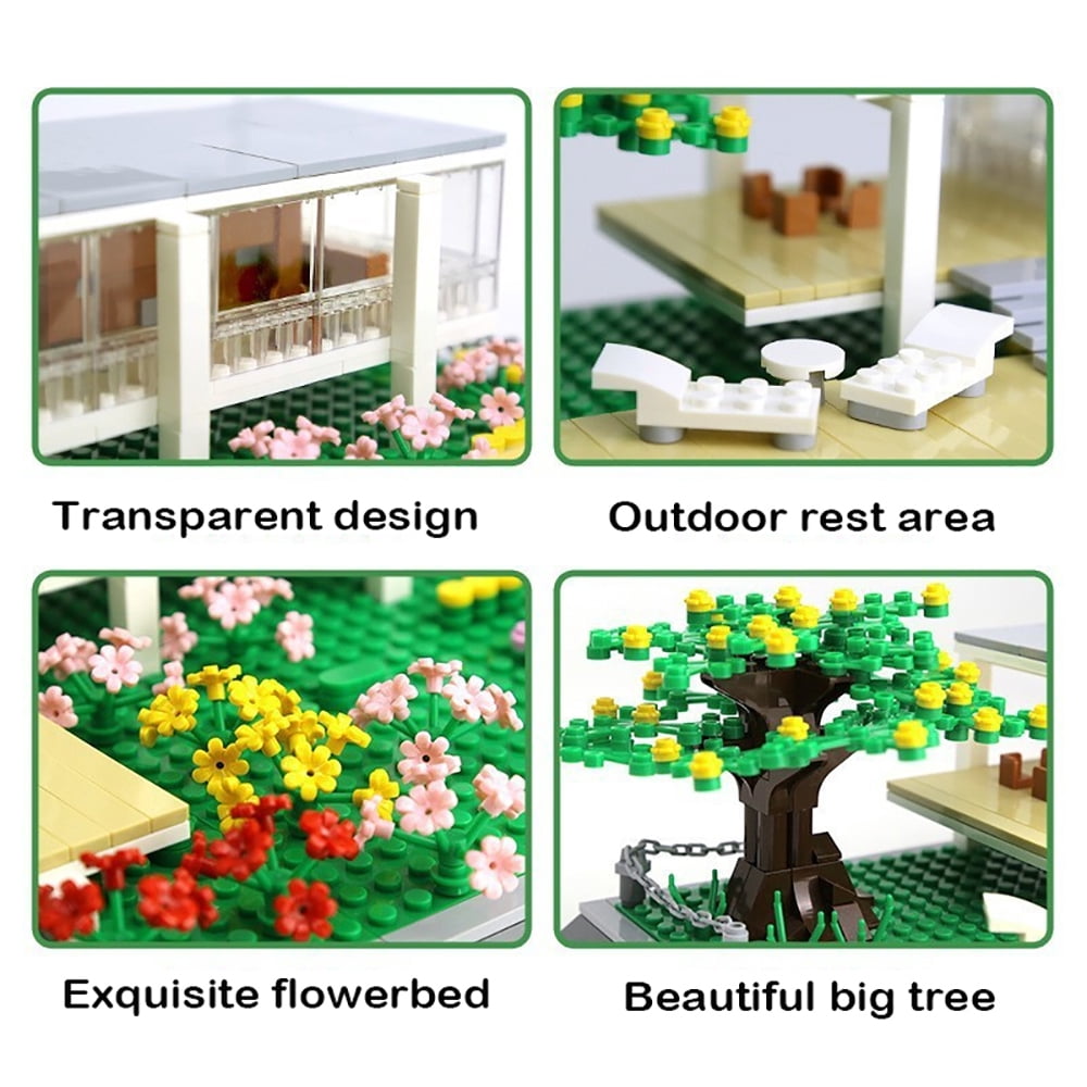 Vyytoz Farnsworth House Illinois Building Set, 661Pcs Architecture Model, Creative Display Toy, World Landmark Collection