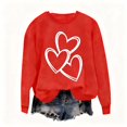thumbnail image 4 of Sweatshirt For Women Valentines Shirts Love Heart Graphic Long Sleeve Funny Sweater Pullover Tops Festival Red Sweatshirt Hoodies For Women, 4 of 4
