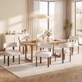 thumbnail image 3 of AFO Upholstered Dining Chairs Set of 2 with Solid Wood Legs, Mid-Century Modern Fabric Kitchen Chairs for Dining Room and Cafe, Beige, 3 of 12