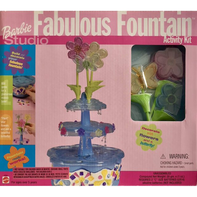 BARBIE Studio FABULOUS FOUNTAIN Activity KIT for YOU to Build & Decorate REALLY WORKS! (2000) Barbie -