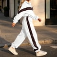 thumbnail image 7 of Smupbvky Tracksuits for Women Set 2 Piece Collared Color Block Zip Jacket Long Sleeve Jogger Pants Casual Fall Outfits (L, White), 7 of 7