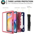 thumbnail image 6 of Dteck Case For Samsung Galaxy Tab S6 Lite 10.4 inch 2020 Model SM-P610 P615, Heavy Duty Rugged 3 Layer Full Body Protection Case Kickstand Cover with Adjustable Shoulder Strap,Navy/Rose, 6 of 7