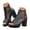 Black, variant on Chunky Heel Mesh Ankle Bootie Open Toe Leather Work Sandals with Back Zipper Ladies Low Block Heels Pumps Black Size 8.5