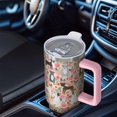 thumbnail image 6 of OBREWU Boston Terrier Dog and Flower Florals Tumbler with Handle and Lid,Boston Terrier Dog and Flower Florals 40oz Double Wall Vacuum Insulated Tumbler,Cups Gift for Women and Men, 6 of 7