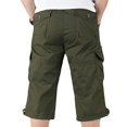 thumbnail image 3 of Mens 3/4 Long Length Elasticated Shorts Waist Cargo Combat Three Quarter Pants, 3 of 3